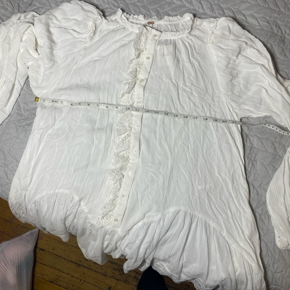 Free People Jeanette ruffled tunic in color “ivory” size M - Picture 13 of 16